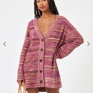 L*Space Demi Cardigan in Sundown Space Dye